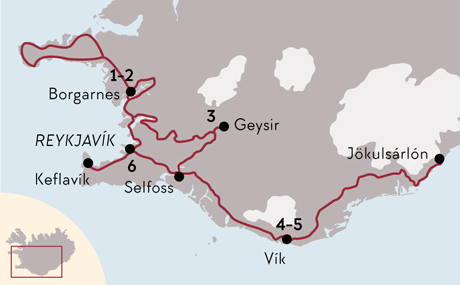Karte Gruppenreise Insel aus Eis und Feuer