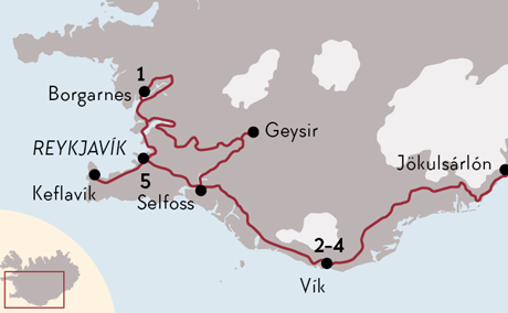 Karte Busreise Mystische Nordlichter