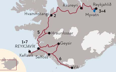 Karte Gruppenreisen Zauberhaftes Polarlicht im Winter