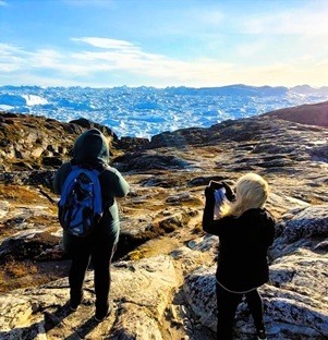 Wanderung am Eisfjord bei Ilulissat in Grönland