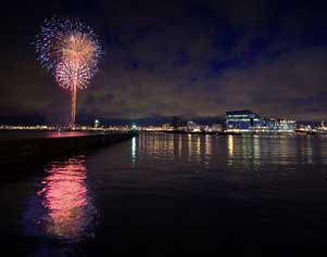Feuerwerk über Reykjavík zu Silvester