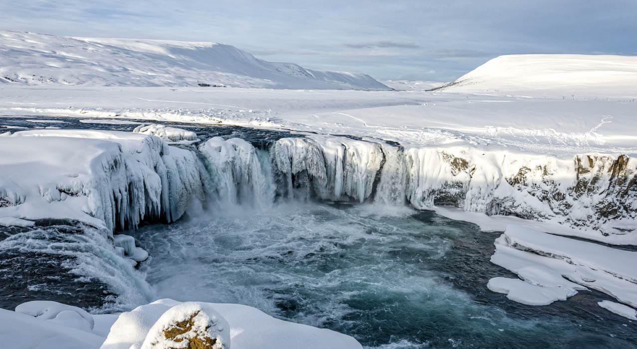 Goðafoss im Winter